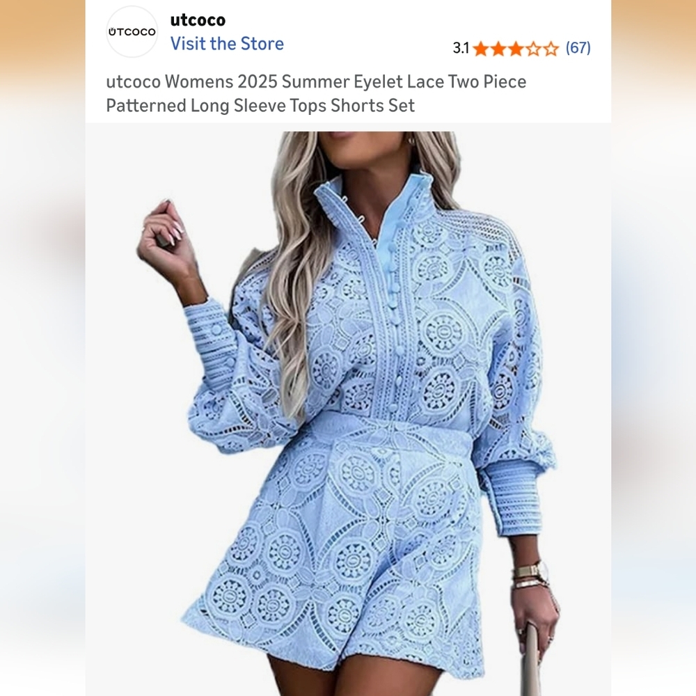 Light Blue Lace Romper